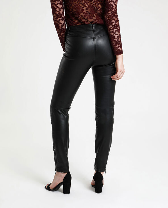 Pantalon en simili cuir avec fermeture éclair sur le devant 2025