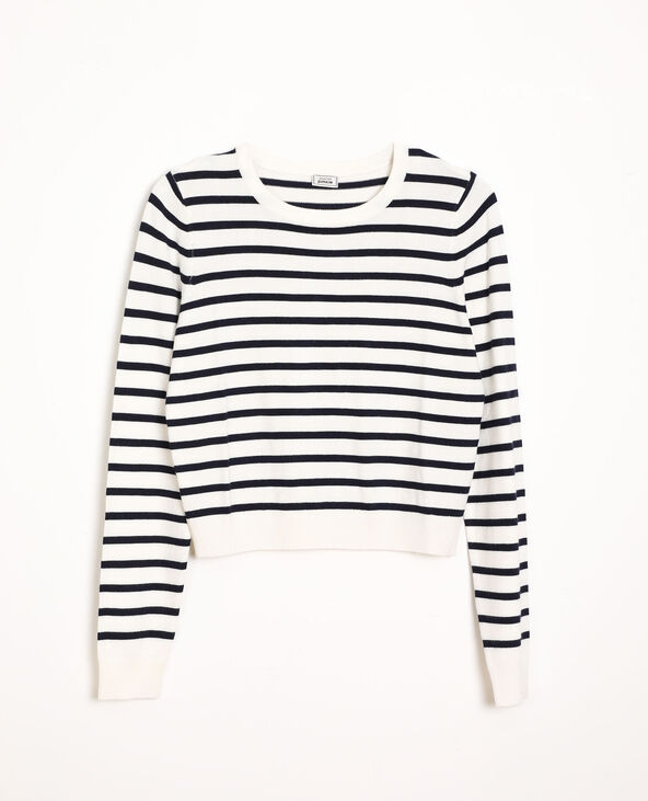 Pull rayé blanc - Pimkie