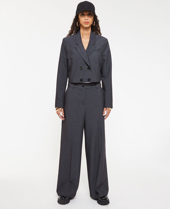 Veste cropped double boutonnage gris foncé - Pimkie