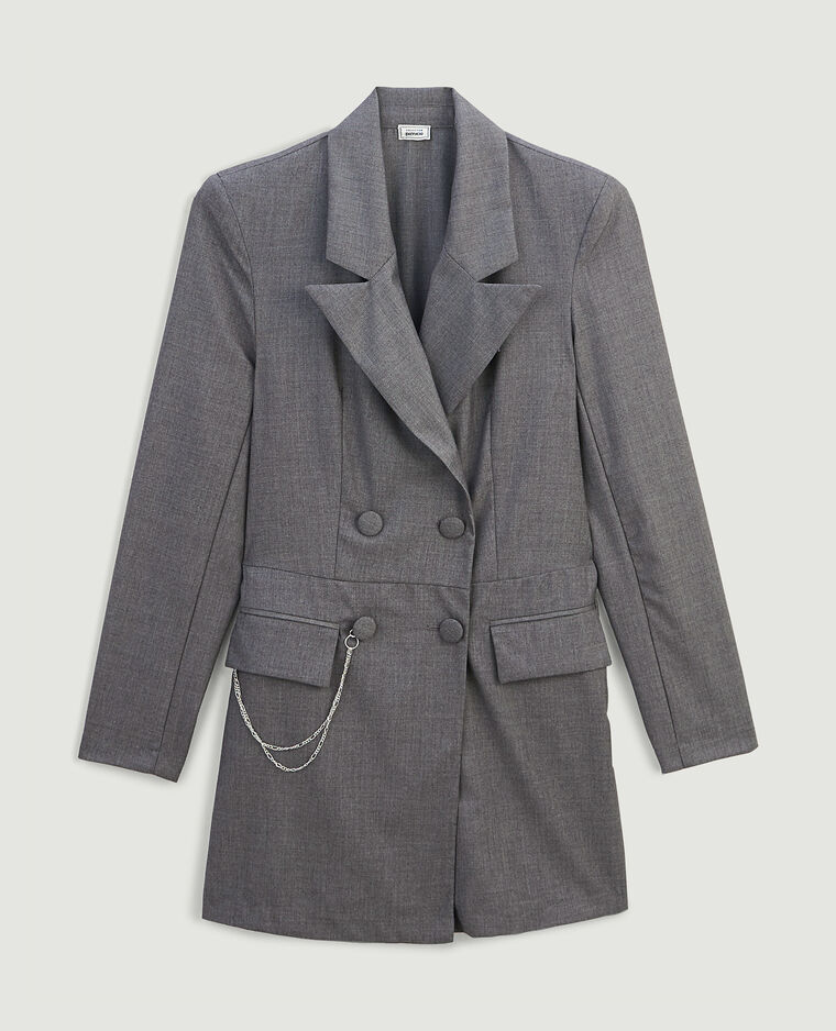Combishort blazer gris clair chiné - Pimkie