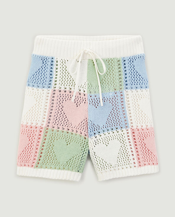 Short en maille ajourée blanc - Pimkie