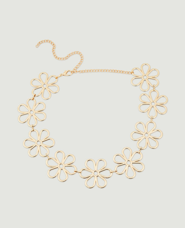 Ceinture métallique fleurs orange - Pimkie