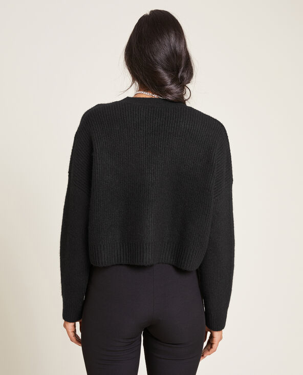 Gilet court en tricot noir - Pimkie