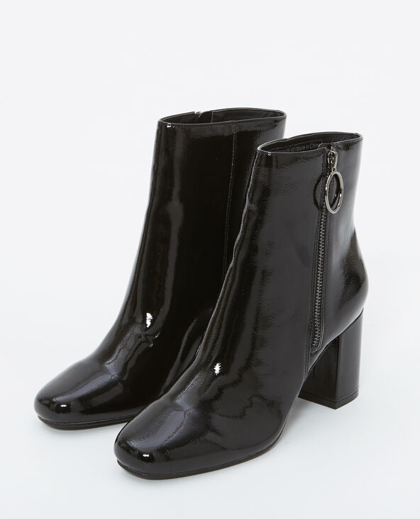 Bottines vernis top noires