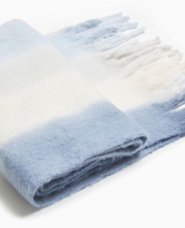 Echarpe en maille extra douce avec franges bleu - Pimkie