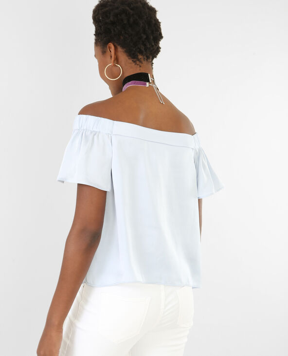 Blouse satinée bleu - Pimkie