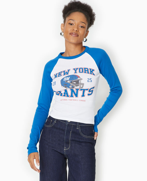 T-shirt manches longues raglans avec print devant blanc - Pimkie