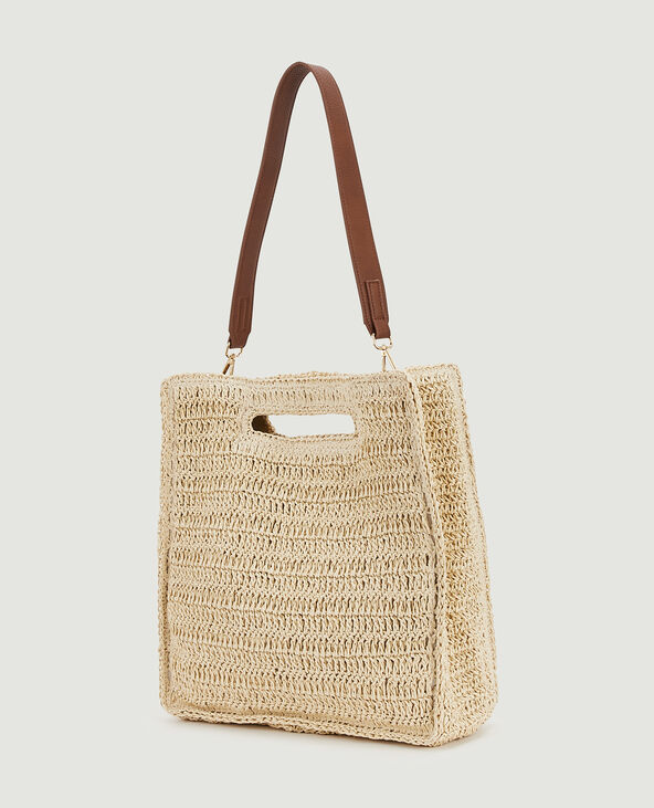 Cabas en paille blanc - Pimkie