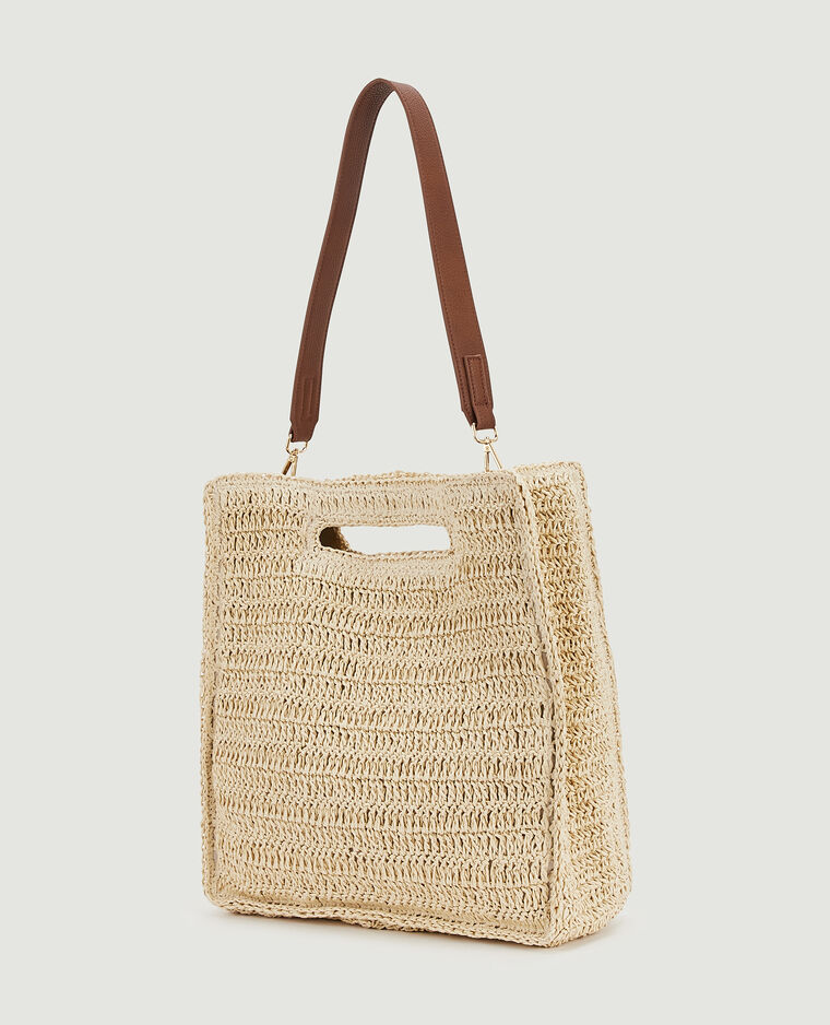 Cabas en paille blanc - Pimkie