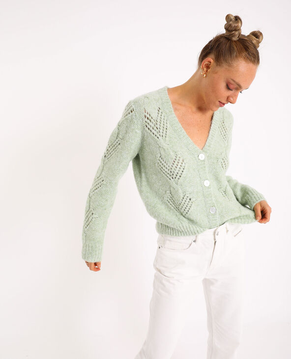 Gilet torsadé vert clair - Pimkie