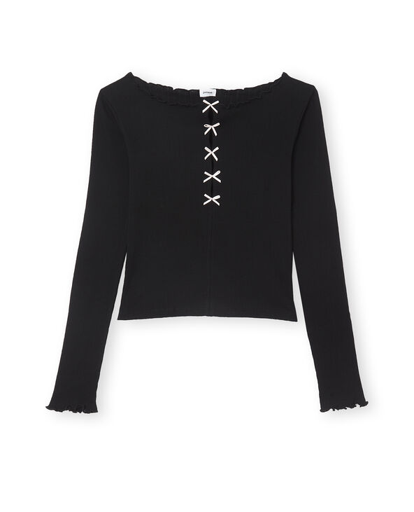 Top manches longues avec nœuds noir - Pimkie
