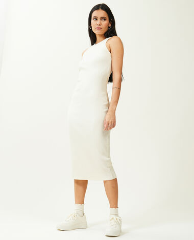 Robe débardeur maille côtelée écru - Pimkie