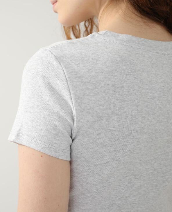 Lot de 3 t-shirts basiques manches courtes gris chiné - Pimkie