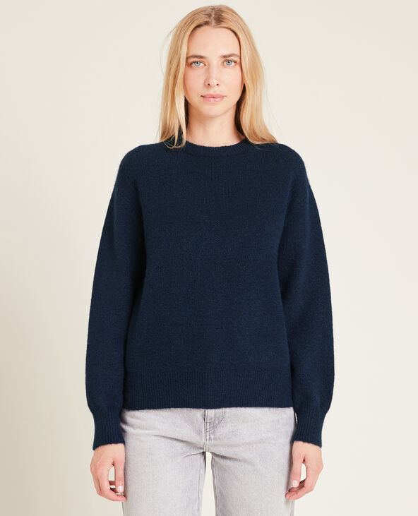 Pull maille col rond bleu marine - Pimkie