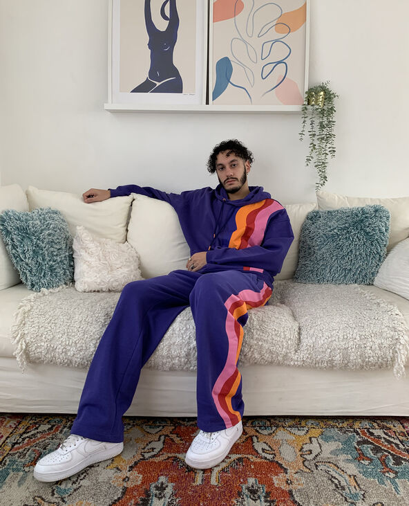 Pantalon de jogging imprimé vagues multicolores violet - Pimkie