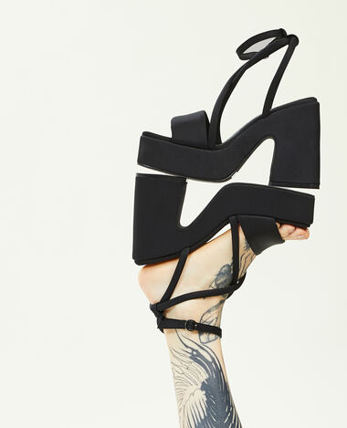 Sandales plateformes avec bride cheville noir - Pimkie