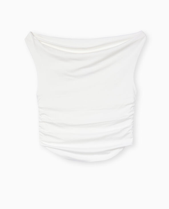 Top bénitier avec fronces côtés blanc - Pimkie