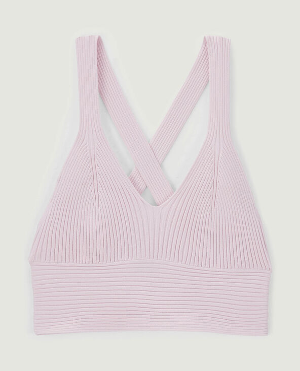 Brassière maille côtelée lilas - Pimkie