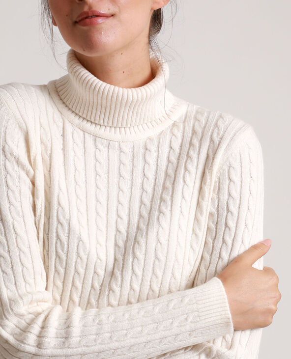 Pull à col roulé torsadé blanc - Pimkie