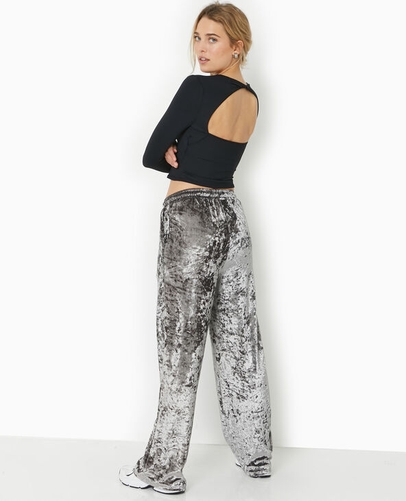 Pantalon fluide en velours gris - Pimkie