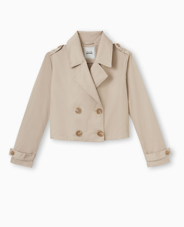 Veste trench courte double boutonnage beige - Pimkie