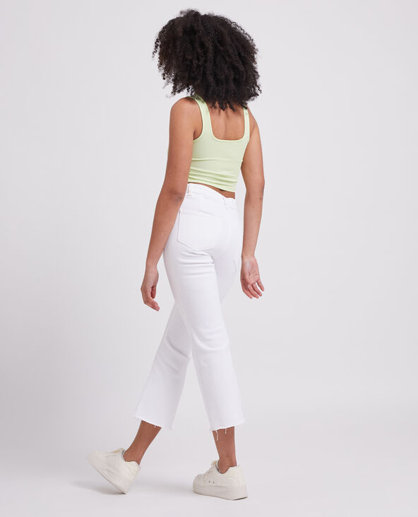 Jean flare taille haute cropped blanc - Pimkie