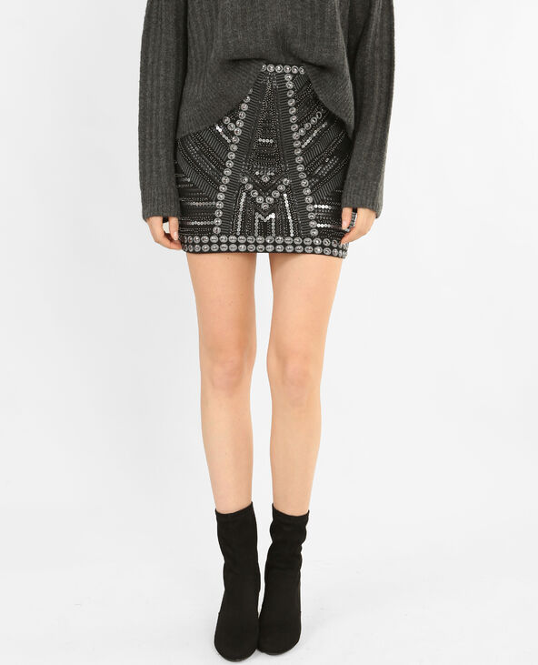 Jupe bodycon à perles gris clair - Pimkie