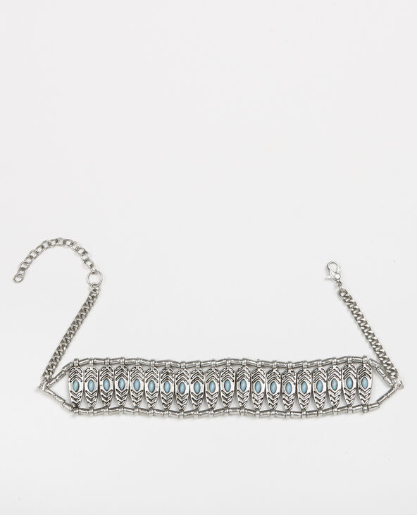 Choker à perles argenté - Pimkie