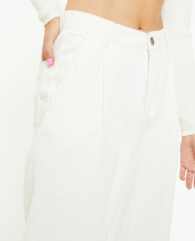 Pantalon velours droit avec pinces blanc - Pimkie