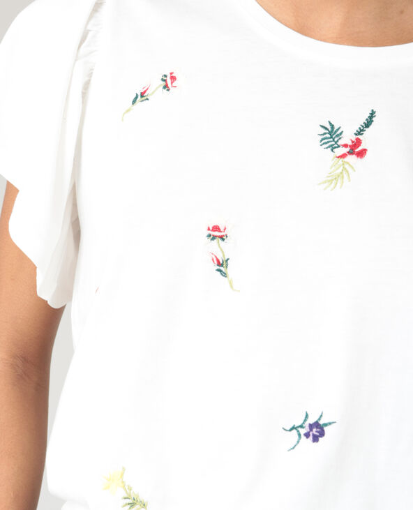 T-shirt brodé écru - Pimkie