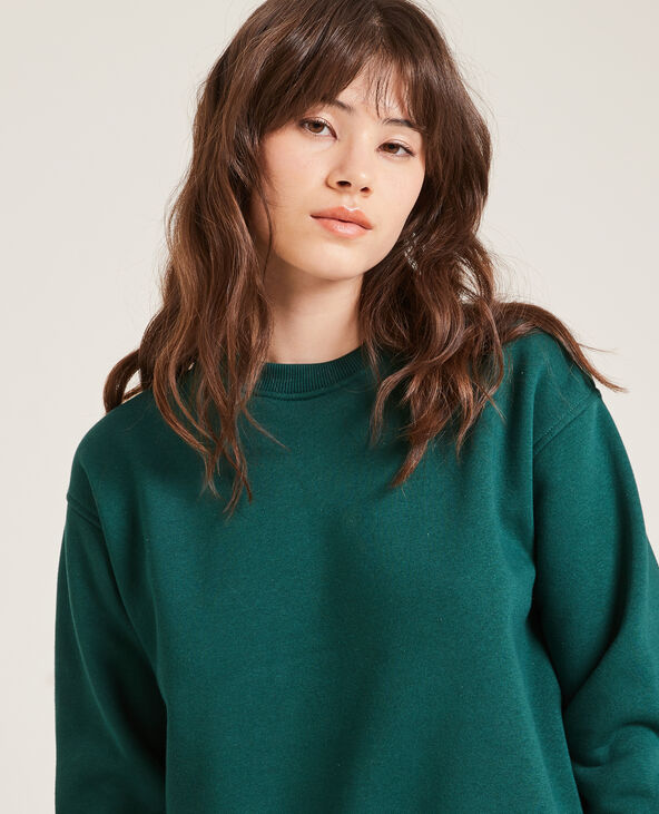 Sweat court en molleton vert - Pimkie