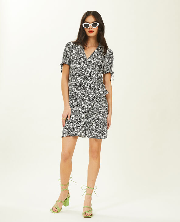 Robe courte cache-cœur noir - Pimkie