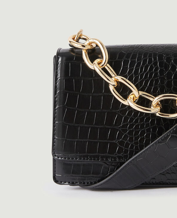 Sac bandoulière croco noir - Pimkie