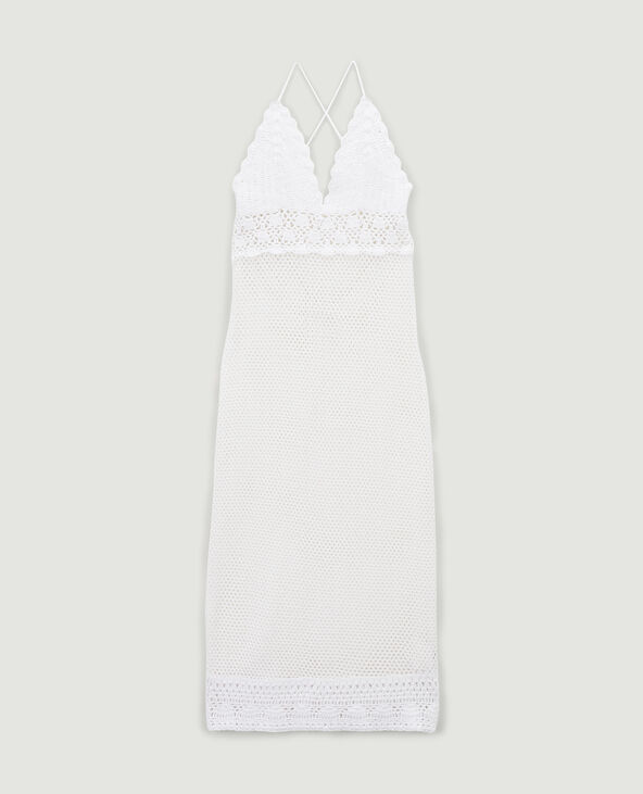 Robe en crochet dos croisé blanc - Pimkie