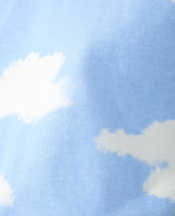 Sweat molleton à nuages bleu - Pimkie