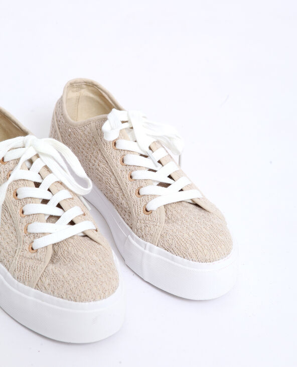 Baskets à semelle épaisse beige - Pimkie