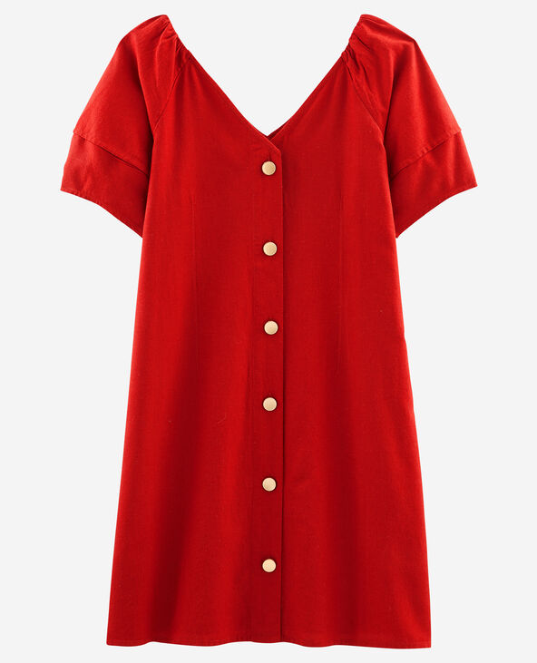 Robe boutonnée rouge - Pimkie