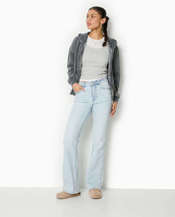 Jean flare taille haute bleu clair - Pimkie