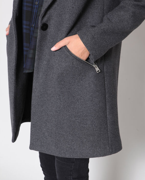 Manteau long gris chiné - Pimkie