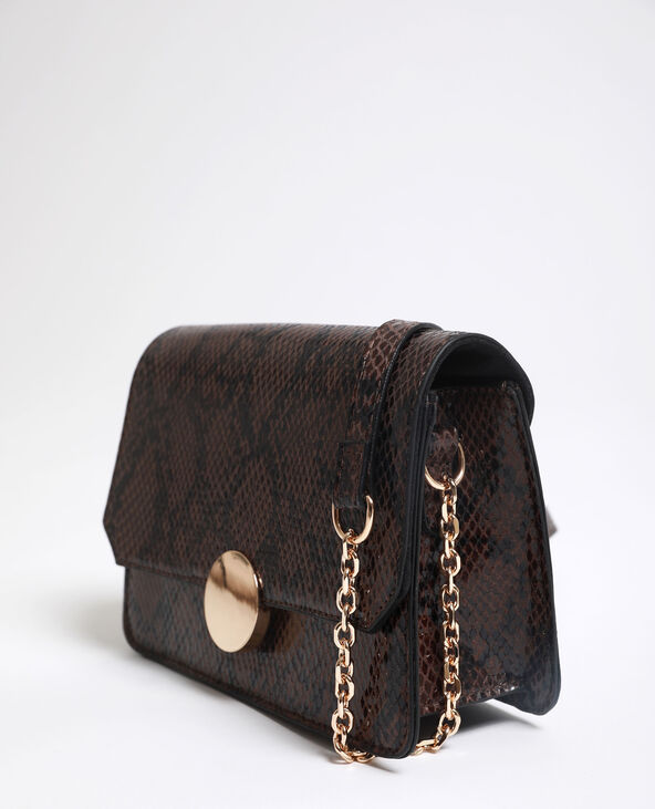 Sac bandoulière python marron - Pimkie