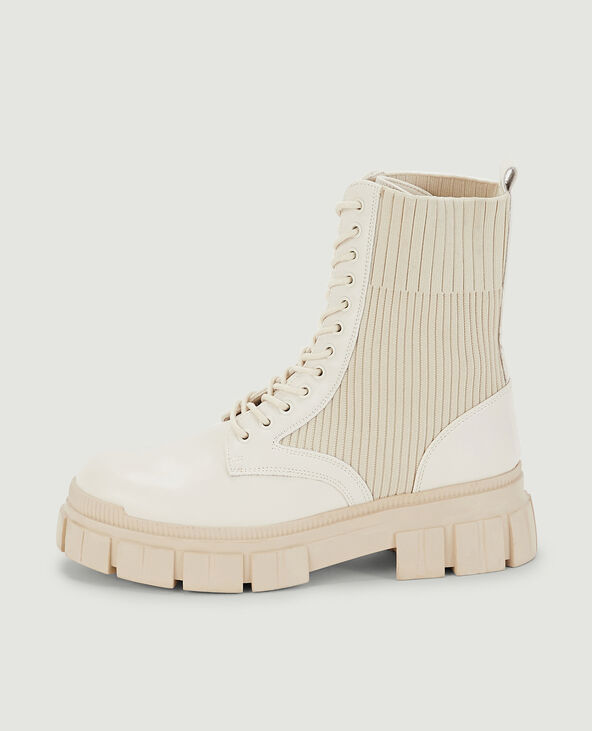 Boots en simili cuir beige - Pimkie