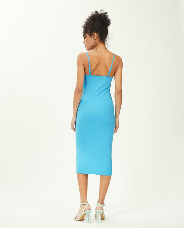 Robe moulante midi bleu turquoise - Pimkie