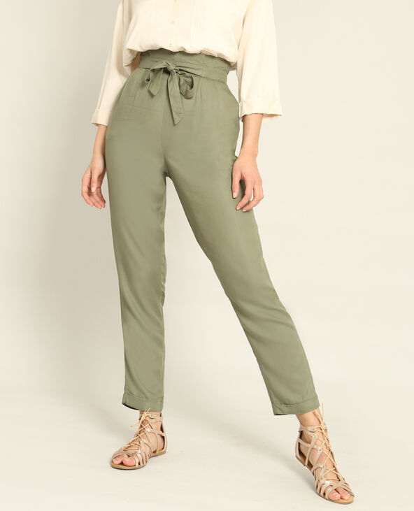 Pantalon fluide vert de gris - Pimkie