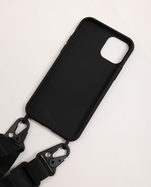 Coque compatible iPhone avec bandoulière noir - Pimkie