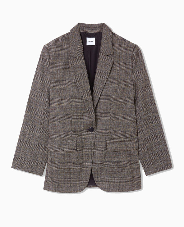Veste blazer motif carreaux noir - Pimkie