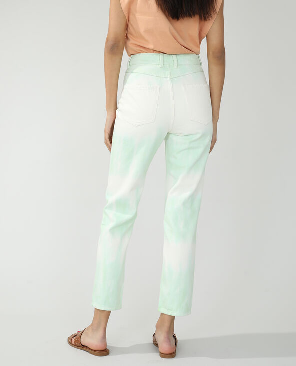 Jean straight high waist tie and dye jaune - Pimkie