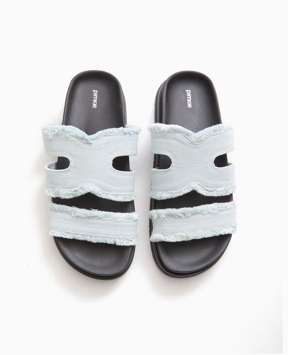 Mules plates avec jean bleu - Pimkie