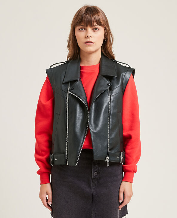 Blouson sans manches en simili cuir Pimkie