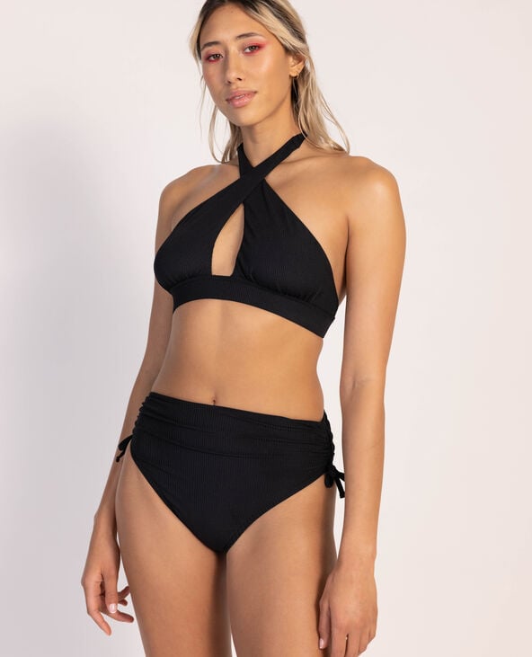 Haut de maillot triangle foulard croisé noir - Pimkie