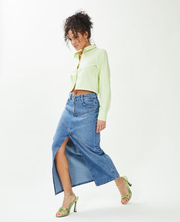 Chemise courte manches longues vert clair - Pimkie